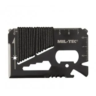 Black Survival Tool Card Paracord