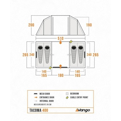 Tacoma 400 Vango 4 Persons Tent